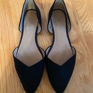Black velvet flats